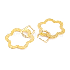 ラックメッキ真鍮イヤリング  カドミウムフリー＆鉛フリー  花  18KGP本金メッキ  41x30mm&nbsp;EJEW-S219-01G