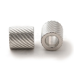 変色しない201ステンレススチールヨーロピアンビーズ  大穴ビーズ  コラム  ステンレス鋼色  8x7mm  穴：4mm&nbsp;STAS-M089-01P