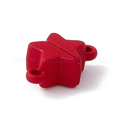 スター合金マグネットクラスプ  ペンダント・ネックレス製作用  レッド  11x16x6mm  穴：1.5mm&nbsp;FIND-C013-03G