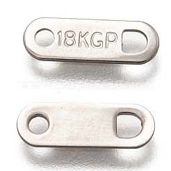 変色しにくい304ステンレススチールスライスチェーンタブ  単語18kgpの楕円形  ステンレス鋼色  11x4x0.5mm  穴：1.5~2mm&nbsp;STAS-Z024-05P