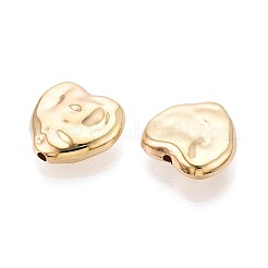 CCBプラスチックビーズ  ハート  ライトゴールド  13.5x14x5mm  穴：1.6mm&nbsp;X-CCB-N006-58KCG