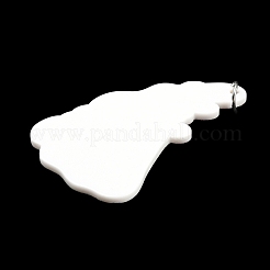 エンボスプリントアクリルビッグペンダント  鉄製丸カン付き  目  51x33.5x2.5mm  穴：5mm&nbsp;OACR-G019-01G