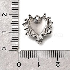 304ステンレスペンダント  ハートチャーム  変色防止  ステンレス鋼色  17x16.5x2.5mm  穴：1mm&nbsp;STAS-H477-04B-P