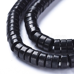 天然のシュンガイトビーズ連売り  ディスク/フラットラウンド  8.5x3.5~4mm  穴：0.9mm  約107個/連  15.55インチ（39.5cm）&nbsp;G-L505-17B