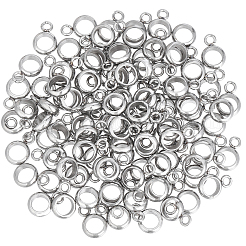 304ステンレススチールチューブベイル120個  ループベイル  リング  ステンレス鋼色  9x6x2mm  穴：1.5mm  内径：4mm&nbsp;STAS-PA0001-04A