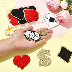 11個 11スタイル コンピューター刺繍布 アイロン接着/縫い付けパッチ  マスクと衣装のアクセサリー  アップリケ  ミックスカラー  45~75x47~68x1.5~2.7mm  1個/スタイル&nbsp;PATC-CJ0001-09