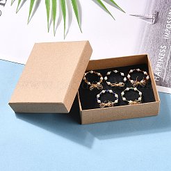 オーストリアのクリスタルビコーネガラスビーズの指輪を模倣する  丸い貝パールビーズと304ステンレススチールの丸いビーズ付き  環境に優しい銅線  蝶結び  ゴールドカラー  ミックスカラー  usサイズ9（18.9mm）  5個/セット&nbsp;RJEW-TA00003