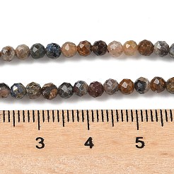 天然ピーターステットビーズ連売り  ラウンド  多面カット  3mm  穴：0.6mm  約124個/連  14.96