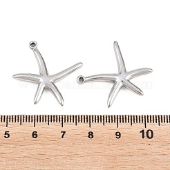 304ステンレスペンダント  ヒトデのチャーム  ステンレス鋼色  28.5x26.5x3.5mm  穴：1.2mm&nbsp;STAS-L317-01P