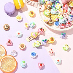 100個2スタイル不透明樹脂カボション  イミテーションケーキ  混合図形  ミックスカラー  13.5~19x13~19x14~16mm  50個/スタイル&nbsp;CRES-CJ0001-86