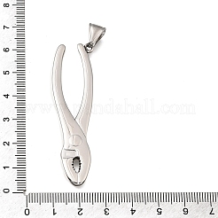 304ステンレススチール製ビッグペンダント  ペンチチャーム  ステンレス鋼色  60.5x16.5x3.5mm  穴：9x4.5mm&nbsp;STAS-H263-16P