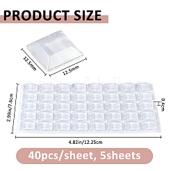 EPDMネイル保護粘着ステッカー  透明  正方形  122.5x76x4mm  5シート/セット&nbsp;DIY-FH0010-11A