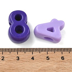 オペークアクリルヨーロピアンビーズ  数0~9  大穴ビーズ  ミックスカラー  21~21.5x11.5~15x11.5~12mm  穴：5.8~6mm  約285個/500g&nbsp;OACR-Z037-13