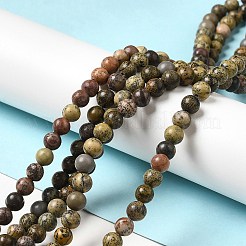 天然石の碧玉ジャスパービーズ連売り  ラウンド  6mm  穴：0.9mm  約59~60個/連  14.76~14.96インチ（37.5~38cm）&nbsp;G-D481-16