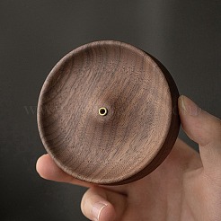 黒クルミの香炉  ホームオフィス茶屋禅仏教用品  フラットラウンド  ココナッツブラウン  91x20.5mm&nbsp;AJEW-CN0006-26