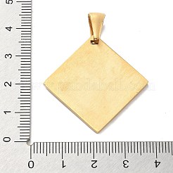 クリスマス イオンプレーティング(IP) 304 ステンレス ペンダント  メリークリスマスの文字とツリーのチャームが付いた菱形  14KGP本金メッキ  33x34x2mm  穴：7x3.5mm&nbsp;STAS-Z098-44G
