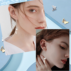 16個2色304ステンレススチールチャーム  中空  蝶のチャーム  ゴールデン·ステンレス鋼色  12x18x1mm  穴：1.5mm  8個/カラー&nbsp;STAS-DC0012-79