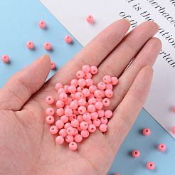 不透明なアクリルビーズ  ラウンド  鮭色  6x5mm  穴：1.8mm  約440個/50g&nbsp;X-MACR-S370-C6mm-A04