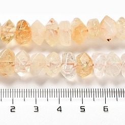 加熱された天然シトリンビーズ連売り  多面カット  ナゲット  10~11x8~10x7~8mm  穴：1mm  約22~23個/連  7.09~7.48''（18~19センチメートル）&nbsp;G-N327-05-22