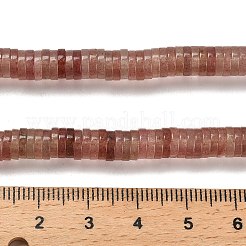 天然石ストロベリークォーツビーズ連売り  ディスク  ヒシビーズ  6x1.5mm  穴：0.6mm  約239個/連  15.28~15.35''（38.8~39センチメートル）&nbsp;G-G175-N25-01