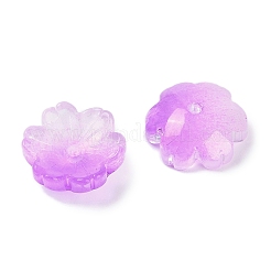 透明スプレーペイントガラスビーズ  花  ミディアム蘭  14x14x5mm  穴：1.5mm&nbsp;X1-GLAA-H035-04I