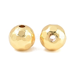 真鍮ビーズ  ラウンド  ラックめっき  長持ちメッキ  鉛フリー＆カドミウムフリー  18KGP本金メッキ  6mm  穴：1.3mm&nbsp;KK-CBA78C7-20G