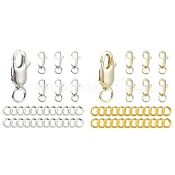 真鍮カニカン  丸カン付き  14KGP本金メッキ  4~12x4~6x0.8~3mm  穴：2.4~3mm&nbsp;DIY-YW0009-37G