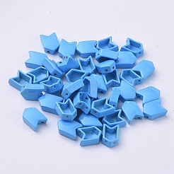 スプレー塗装合金マルチ連リンク  タイル弾性ブレスレット作り用  矢印  空色  12x8x4mm  穴：1mm&nbsp;PALLOY-G268-L02-049