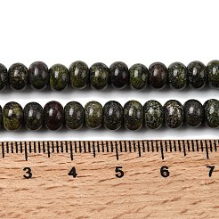 天然石ドラゴンブラッドビーズ連売り  ロンデル  6.5~7x4~4.5mm  穴：0.8mm  約89個/連  15.35''（39センチメートル）&nbsp;G-A280-A26-01