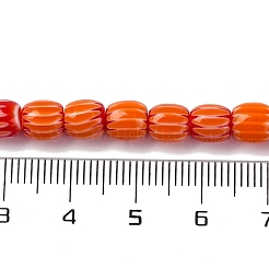 手作りのランプワークシェブロンビーズ連売り  バレル  レッドオレンジ  6x6mm  穴：1mm  約63個/連  15.16''（38.5センチメートル）&nbsp;LAMP-K041-01A-18