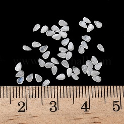 ファセットカットの天然ホワイトムーンストーンカボション  後ろ向き  涙の形  3x2x1.4mm&nbsp;G-I295-05C-19