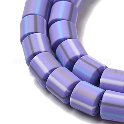 ポリマークレイビーズ連売り  コラム  紫色のメディア  6~6.5x6~6.5mm  穴：1.2mm  約61~64個/連  15.55~15.94''（39.5~40.5センチメートル）&nbsp;CLAY-H006-01O