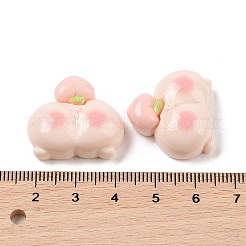 不透明樹脂デコデンカボション  漫画の桃豚  ピンク  22x24.5x9.5mm&nbsp;RESI-K040-01E
