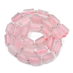 天然石ローズクォーツビーズ連売り  多面カット  コラム  シードビーズで  12x8mm  穴：1.2mm  約26個/連  15.35''（39センチメートル）&nbsp;G-G162-D02-01