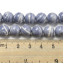 合成ブルーレースアゲートビーズ連売り  ラウンド  10mm  穴：0.9mm  約41個/連  15.43''（39.2センチメートル）&nbsp;G-B071-F02-03