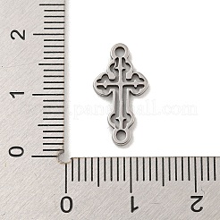 201ステンレススチール中空コネクタチャーム  宗教クロスリンク  ステンレス鋼色  16.5x9x1mm  穴：1.6mm&nbsp;STAS-S146-06P