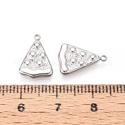 304ステンレススチールチャーム  ピザチャーム  変色防止  ステンレス鋼色  14x10x2mm  穴：1.2mm&nbsp;STAS-N109-255P