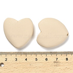 ウッドビーズ  カラフルなハート  パパイヤホイップ  30x29x9mm  穴：3mm&nbsp;WOOD-S652-02C