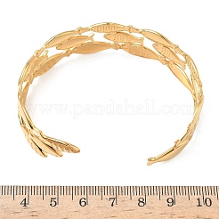 304ステンレススチール製カフバングル  女性用幅広バングル  魚  3/4インチ（1.8cm）  内径：2-1/2x2インチ（6.35x5.05cm）&nbsp;BJEW-B158-04G-01