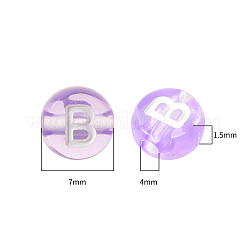 透明なアクリルビーズ  混合文字  フラットラウンド  ミックスカラー  7x4mm  穴：1.5mm  約680個/箱&nbsp;TACR-YW0001-22
