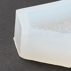 模造の埋め込まれたラインストーン六角形のペンダントシリコンモールド  レジン型  UVレジン＆エポキシ樹脂のジュエリー作り用  ホワイト  76x46x15mm  穴：4mm  内径：66x35mm&nbsp;DIY-I090-10