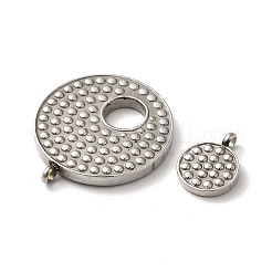変色しない304ステンレススチールペンダント  フラットラウンドのチャーム  ステンレス鋼色  28x25x3mm  穴：2mm  2個/セット&nbsp;STAS-M311-02P