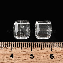 K9ガラス  模造オーストリアクリスタルビーズ  グレードAAA  多面カット  キューブ  透明  8x8x8mm（誤差範囲0.5~1mm以内のサイズ）  穴：0.9~1.6mm&nbsp;SWAR-F074-8x8mm-01
