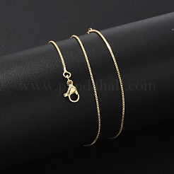 女性用真鍮ベネチアンチェーンネックレス  304ステンレススチール製カニカン付き  ラックめっき  鉛フリー＆カドミウムフリー  長持ちメッキ  18KGP本金メッキ  長さ15.98インチ(40.6cm) + 50~60mmエクステンダー  0.04インチ（0.1cm）&nbsp;NJEW-D302-41G