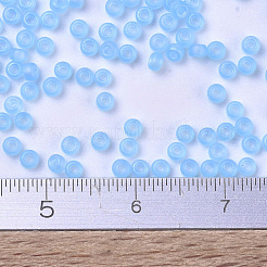 MIYUKIラウンドロカイユビーズ  日本製シードビーズ  11/0  （rr148fr）マット透明アクアab  11/0  2x1.3mm  穴：0.8mm  約50000個/ポンド&nbsp;SEED-G007-RR0148FR