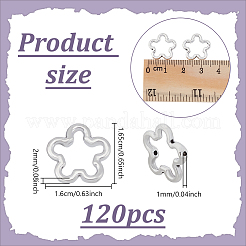 チベットスタイルの合金ビーズフレーム120個  花  アンティークシルバー  16x16.5x2mm  穴：1mm&nbsp;TIBEB-UN0001-06