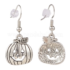 ハロウィンモチーフ  チベット風合金ダングルピアス  真鍮製のピアスフックとプラスチック製のピアスバックキャッチ付き  混合形状  アンティークシルバー  33~35mm  ピン：0.8mm&nbsp;EJEW-JE04435