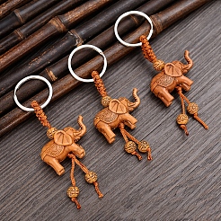 樹脂ペンダントキーホルダー  象  オレンジ  30mm&nbsp;PW-WG58876-01