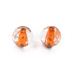 透明なアクリルビーズ  ラウンド  多面カット  ダークオレンジ  8mm  穴：1.6mm  約1810個/500g&nbsp;MACR-S373-133-T02