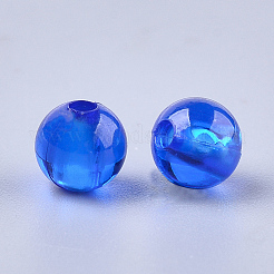 透明プラスチックビーズ  ラウンド  ブルー  6x5.5mm  穴：1.8mm  約5000個/500g&nbsp;KY-T005-6mm-640